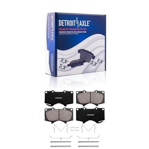 Detroit Axle - Front Brake Kit for 2003-2009 Toyota 4Runner 2005-2023 Tacoma 2007-2014 FJ Cruiser, Drilled & Slotted Brake Rotors and Ceramic Brakes Pads Replacement: 12.56" inch Rotor — view 6