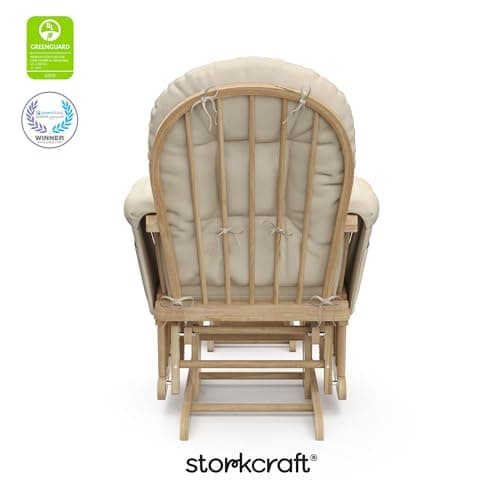 Storkcraft Premium Hoop Glider & Ottoman (Natural/Beige) — GREENGUARD Gold Certified Nursery Glider, Solid Wood Craftsmanship, Smooth-Gliding Nursery Chair and Ottoman, Award-Winning — view 7