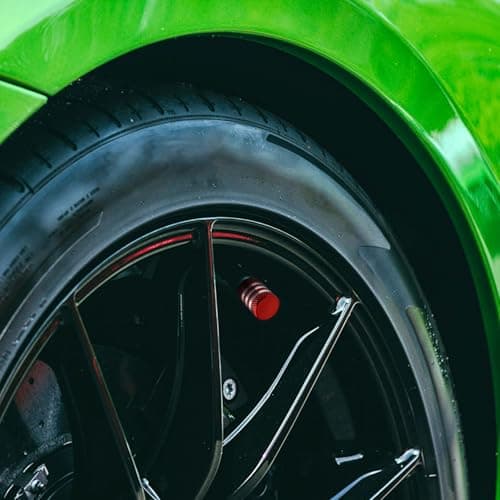Tire Valve Stem Cap Cover - 5 Pack Corrosion Protection Leak-Proof Tire Air Caps Universal for Car Truck Motorcycle and Bike Red — view 5