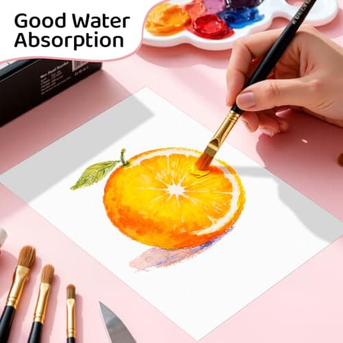 84 Sheets Watercolor Paper 5x7, 110lb/230gsm Cold Press Watercolor Paper Bulk, Cotton Water Color Paper, White Drawing Paper for Sketching, Acrylic, Gouache, Watercolor Supplies for Kids Adults — view 3