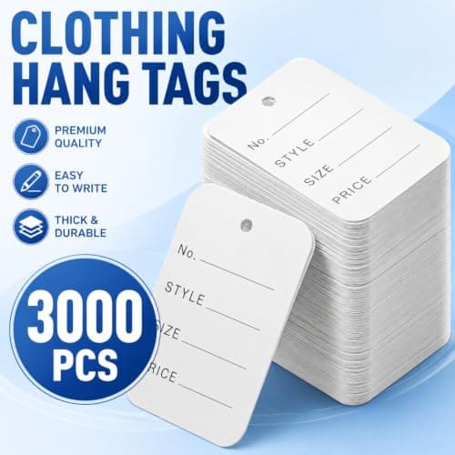 Nicunom 2000 PCS Price Tags,1.94" X 1.38" Price Display Tag Clothes Size Tag Store White Paper Tags for Jewelry, Clothing, Retail, Labeling — view 3