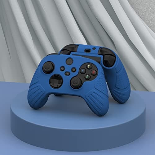 eXtremeRate PlayVital Guardian Edition Blue Ergonomic Soft Anti-Slip Controller Silicone Case Cover for Xbox Series X/S, Rubber Protector Skins with Joystick Caps for Xbox Core Wireless Controller — view 4