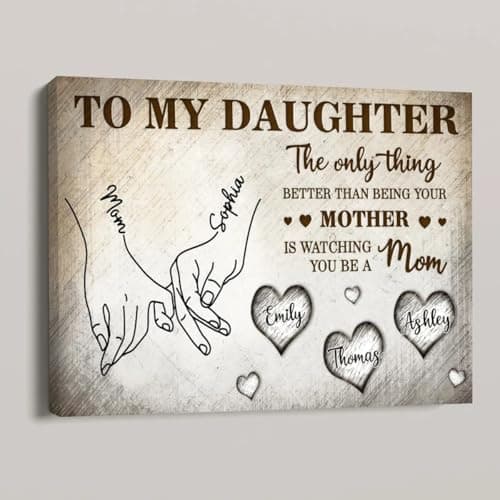 GABITA Personalized Mother-Daughter Wall Art Canvas, The Only Thing Better Than Being Your Mother, New Mom Gift, Mother's Day Canvas, Gifts for Daughter