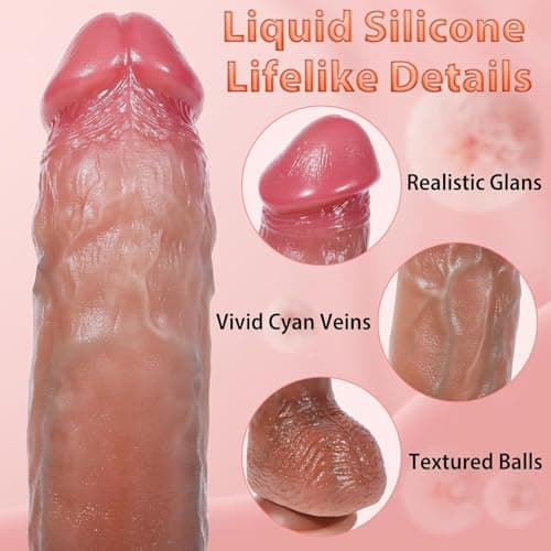 Realistic Thrusting Suction Cup Dildo - Vibrator for Anal and G Spot Stimulation, 9 Speeds, Adult Sex Toy for Men, Women and Couples — view 3