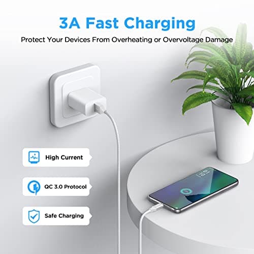 etguuds White USB C Cable 3ft, 2-Pack USB to USB C Cable 3A Fast Charging Type C Cable Braided Data Cord for iPhone 17/16/15 Pro Max Plus, for Samsung Galaxy S26 S25 S24 S23 S22 Note 20, Pixel Moto — view 2