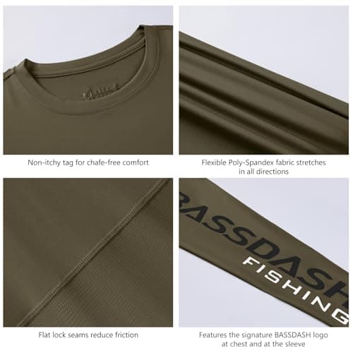 Bassdash Fishing T Shirts for Men UV Sun Protection UPF 50+ Long Sleeve Tee T-Shirt — view 4