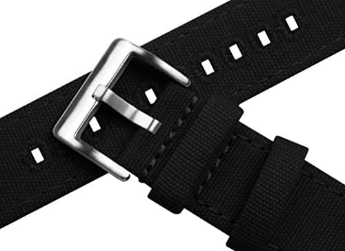 22mm Black - BARTON Canvas Quick Release Watch Band Straps - Choose Color & Width - 18mm, 19mm, 20mm, 21mm, 22mm, 23mm, or 24mm — view 3