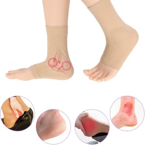 Ankle Protector Gel Sleeve Malleolar Gel Padding Socks with Silicone Pads for Skates Relieves Ankle Pain Great for Ice Skating Roller Skating Skiing Hockey Ankle Compression Support Cushion — view 3