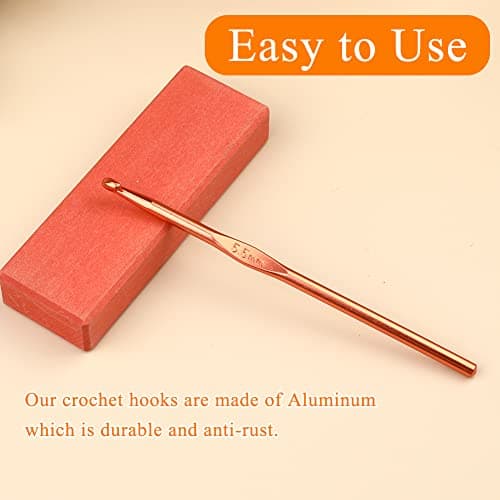 Iuuidu 5.5mm Aluminum Crochet Hook, Smooth Crochet Needles — view 3