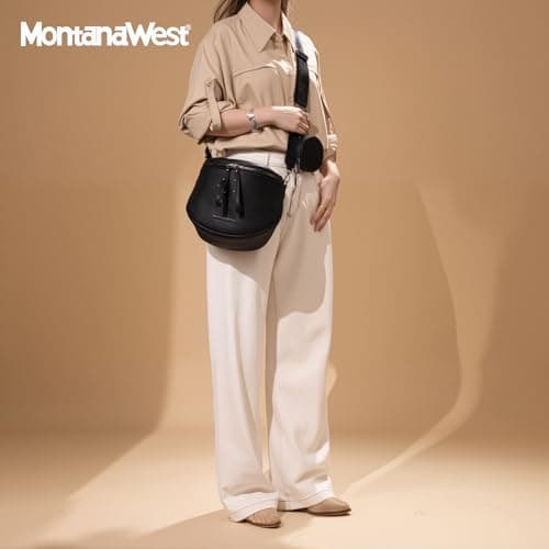 Montana West Crossbody Bags Bum Bag for Women Girls Large Sling Bag with Adjustable Strap and Coin Purse MWC-285BK