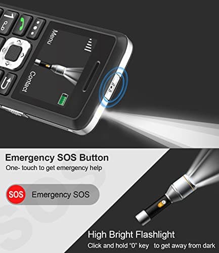 Easyfone T200 4G Unlocked Feature Cell Phone, Easy-to-Use Clear Sound Basic Dumb Mobile Phone with FM Radio, Flashlight, Bluetooth, Expandable Memory, Mini-Games, No Internet & No Camera (Black) — view 7