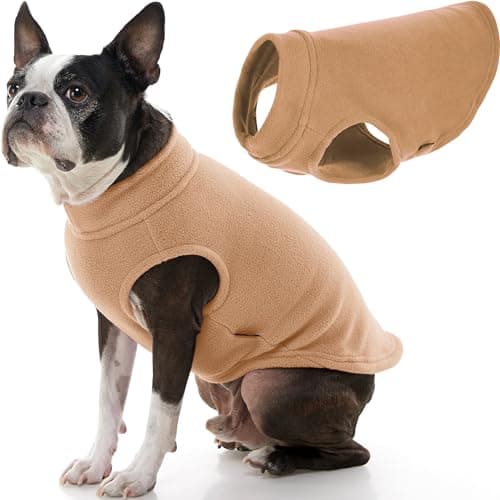 Gooby Stretch Fleece Vest - Sand, Large