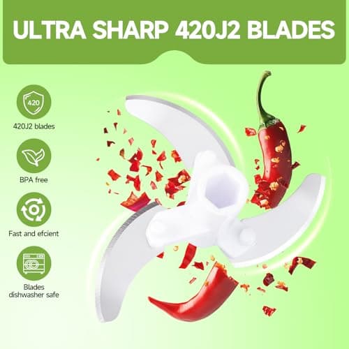 Ziweaye Manual Food Processor Vegetable Chopper, Portable Hand Pull String Garlic Mincer Onion Cutter for Veggies, Ginger, Fruits, Nuts, Herbs, etc., 500ml,（Gray-green） — view 3