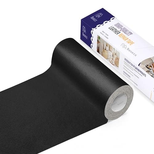 Leather Repair Patch Tape Kit, Self Adhesive Leather Repair for Furniture, Couch, Sofa, Car Seats,Office Chair,Vinyl Repair Kit.3.1inx60in,Black