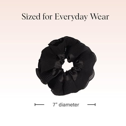 Kitsch Pleated Scrunchie for Women - No Crease Hair Ties No Damage, Stylish and Comfortable Fabric Ponytail Holders for Everyday Hairstyles - Ideal Gifts for Women - 1pc — view 4