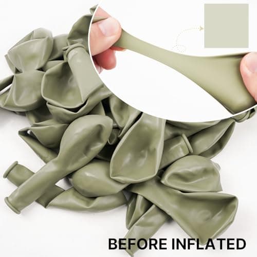 PartyWoo Sage Green Balloons 100pcs 12 Inch Boho Dusty Olive Green Latex Balloons for Birthday Baby Shower Graduation Engagement Wedding Dinosaur Jungle Golf Football Theme Party Decorations Green-F32