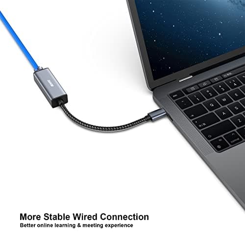 BENFEI USB-C to Ethernet Adapter, USB Type-C (Thunderbolt 3/4) to RJ45 Gigabit Ethernet LAN Network Adapter Compatible with iPhone 15 Pro/Max, MacBook Pro/Air 2023, iPad Pro,iMac, S23, XPS 17 and More — view 2