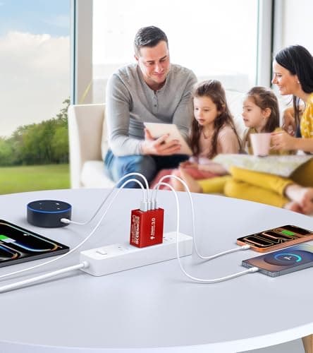 2Pack USB C Fast Charger Block,60W 5-Port Type C Wall Charger Brick,2 USB A and 3 USB C PD3.0 Multiport Charging Plug Power Adapter Brick Cube for iPhone 17/16/15/14/13,Pad Mini/Pro, GalaxyS23 S22 — view 4