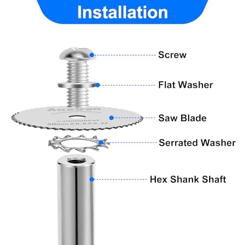 11 PCS Rotary Drill Saw Blades: 6 PCS Mini Circular Saw Blades with 2 PCS 1/4" Hex Shank, 1/8" & 1/4" Round Shanks+ Screwdriver, HSS Small Cutting Discs for Drills Rotary Tools, Inside PVC Pipe Cutter — view 4