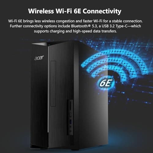 Acer Aspire Business Desktop | 16GB DDR5 RAM, 1TB Storage(512GB SSD & 500GB HDD) | Intel 4-core i3 (Beat i5-12400T) | WiFi6+Bluetooth5.1 | Keyboard+Mouse | Windows 11 Pro — view 2