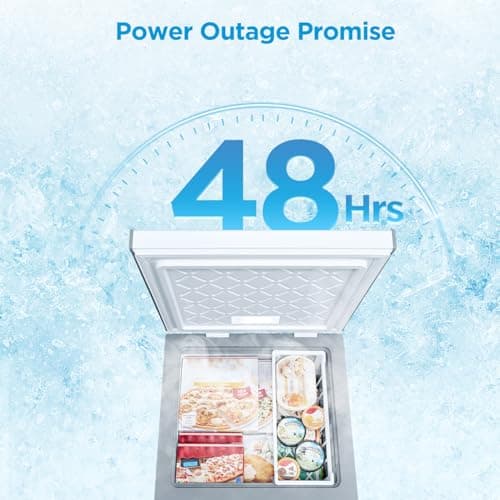Midea MERC04C4BAWW Chest Freezer, 3.5 Cubic Feet Freezer With Removable Basket, Interior LED Light, Adjustable Temperature, For Kitchen Apartment Office, White — view 4