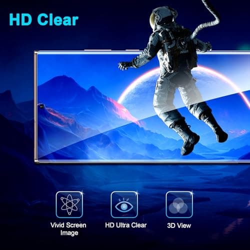 3 Pack Galaxy Note 20 Ultra Screen Protector, HD Clear Tempered Glass, Fingerprint Unlock, 3D Curved, Scratch Resistant, No Bubble for Samsung Galaxy Note 20 Ultra 5G Glass Screen Protector — view 4