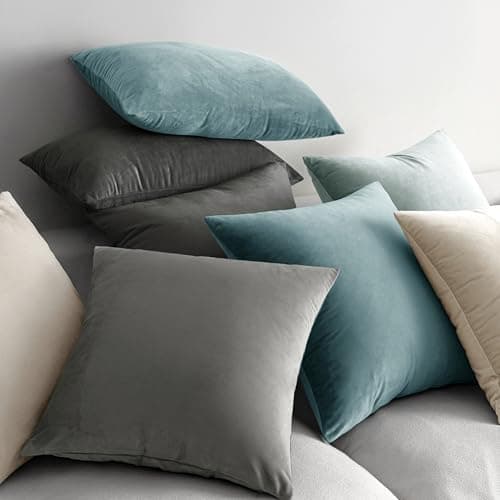 MIULEE Pack of 2 Velvet Decorative Throw Pillow Covers 20x20 Cream White — view 3