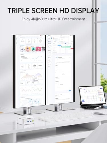 GMKtec Mini PC Computer, G10 Ryzen 5 3500U (Beats N150/4300U/3200U), 16GB RAM 512GB SSD 2.5GbE NIC LAN Desktop Office Home Business HTPC, Triple 4K Display, WiFi, BT, USB-C, DP, Type-C PD, HDMI 2.1 — view 4