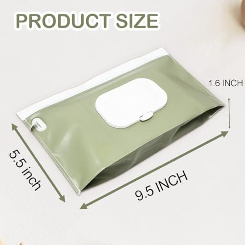 Baby Wipe Holder,Wipe Dispenser, 3-Pack Portable Refillable Wipe Container,Reusable Travel Baby Wipes Case, Waterproof and Dustproof, Wipe Holder for Diaper (Green) — view 3