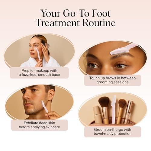 Kitsch Dermaplane Razor for Women Face – Face Razors for Women & Men, Eyebrow Trimmer & Face Shaver – Exfoliating Facial Razor & Skin Care Tool for Smoother Skin - Blush, 12 pcs — view 5