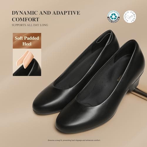 DREAM PAIRS Women's Chunky Low Heels Work Pumps,Black,8 — view 3