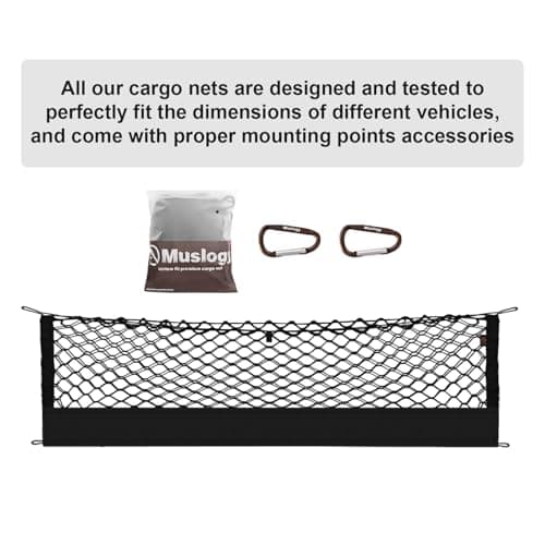 Muslogy Envelope Style Trunk Cargo Net Compatible with Toyota RAV4 2013-2018 Accessories Custom Fit Trunk Organizer Upgraded Storage Luggage Net with Metal Hooks — view 6