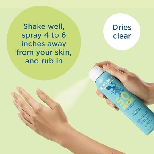 Blue Lizard Kids Mineral Sunscreen Spray SPF 50+, Brand, Broad-Spectrum UVA/UVB Protection, Water-Resistant, Zinc Oxide Formula, 5 fl oz — view 4