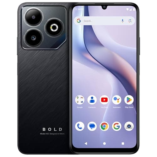 Bold K12 | 2025 | Unlocked | 6.8” HD+ 120Hz Infinity Display | 50MP Main + 8MP Selfie Cameras | 128GB Internal Storage | US Version | US Warranty | Black Blue