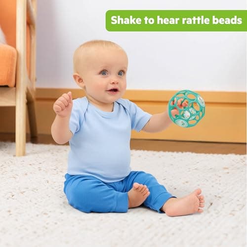 Bright Starts Oball Easy-Grasp Rattle BPA-Free Infant Toy in Teal, Age Newborn and up, 4 Inches — view 2