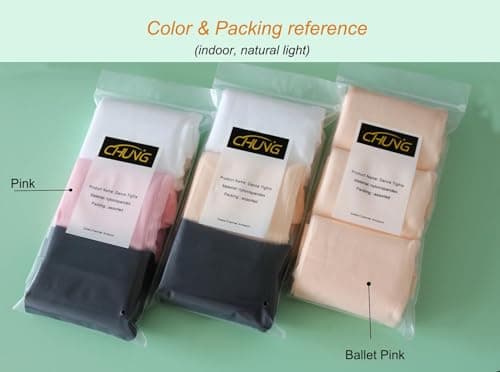 CHUNG Toddler Little Big Girls Dance Tights Footed Pantyhose Ballet Class School 2-14Years Stretchy Durable Opaque, 3 Pack Ballet Pink, 2-4T — view 5