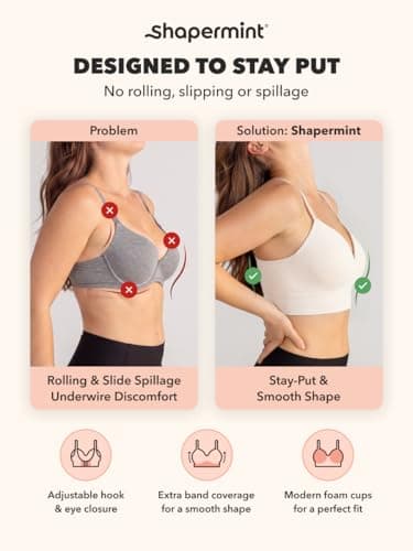 SHAPERMINT Seamless Wireless Bras for Women Full Support - Comfortable Bralette with Lift - No Underwire Soutien Gorge Femme - Plus Size Push Up Bra — view 4