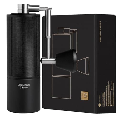 TIMEMORE Chestnut C3S Pro Manual Coffee Grinder, Stainless Steel S2C Conical Burr Coffee Grinder, Hand Coffee Grinder with Foldable Handle, Adjustable Grind Setting for Travel/Camping/Home, Black