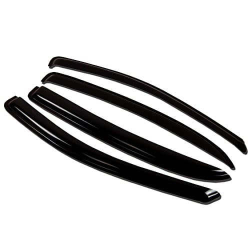 Tuningpros WV-075 Outside Mount Window Visor Deflector Rain Guard Dark Smoke 4-pc Set, Compatible with 2004-2007 Chevrolet Malibu