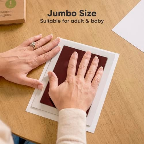 1pk Inkless Baby Hand and Footprint Kit, Mess Free Ink Pad (Auburn, J) — view 4