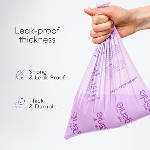 Pet Genie On The Go Dog Poop Bags - Lavender Scented Poo Bags with 65% Recycled Plastic - Durable & Leak-Proof Dog Supplies, 8 Rolls (120 Count) — view 2