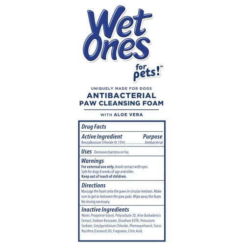 Wet Ones for Pets Antibacterial Dog Paw Cleaner with Built-in Scrubber Brush, Tropical Splash Scent - Foaming Cleanser for Dog Paws - Paw Washer & Grooming Care, 5 Ounce — view 8