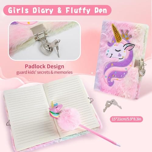 Cherry Tale Unicorn Gifts for Girls Age 6-8, Kids Unicorn Toys Set with Light Up Star Pillow Diary Headband Eye Mask Christmas Birthday Gifts for Girls Age 4 5 6 7 8 9 10 — view 5
