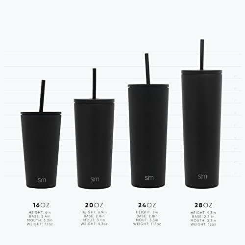 Simple Modern Insulated Tumbler with Straw and Lid | Iced Coffee Cup Reusable Stainless Steel Water Bottle Travel Mug | Gifts for Women & Men | Classic Collection | 24oz | Winter White — view 3