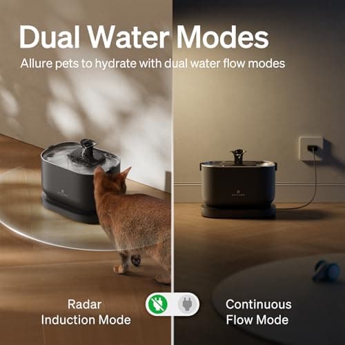 Bundle of PETLIBRO Cat Water Fountain, Cordless Pet Water Fountain Battery Operated+8 Packs Replacement Filters for Dockstream Cat Water Fountain WF005 WF115 WF105, 4 Months Set of Replacement Filters — view 4