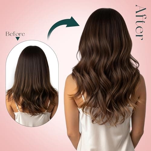Easyouth Balayage Clip in Hair Extensions Seamless Real Human Hair Clip in Extensions Dark Brown Fading to Caramel Blonde Mix Brown Balayage Human Hair Extensions Clip ins 12 Inch 80G 7Pcs — view 5