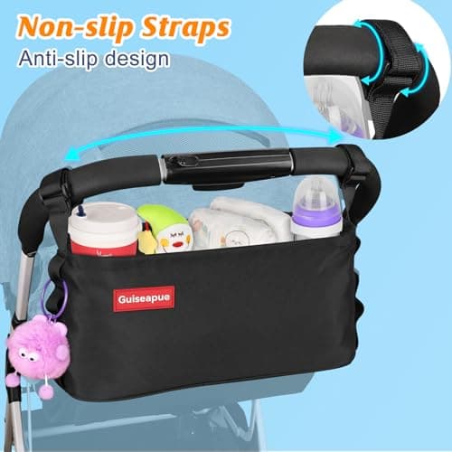 Stroller Caddy with Cup Holder: Non-Slip Stroller Organizer Baby Essentials — view 3