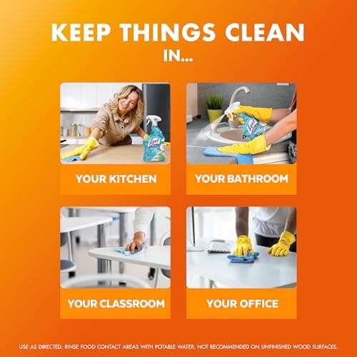 Lysol All Purpose Cleaner Spray, Multi-Purpose Disinfecting Spray, Kitchen & Bathroom Cleaner, Mango & Hibiscus Scent, 32 Fl Oz — view 3