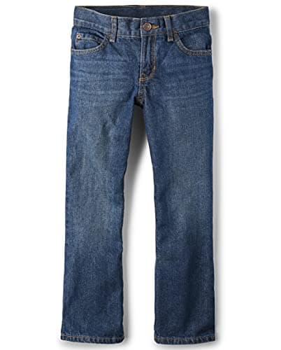 The Children's Place Boys Basic Bootcut Jeans, Dark Jupiter Single, 8