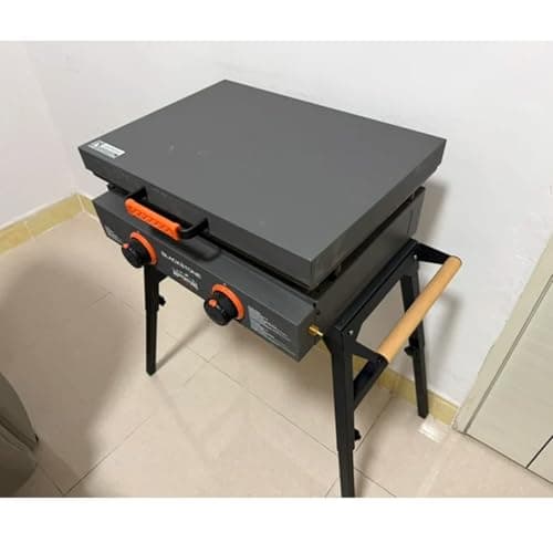 Foldable Griddle Stand Table for Blackstone 17" and 22" Tabletop Griddles, Adjustable Height Grill Stand with Side Shelf, Portable Outdoor Cooking Stand — view 5